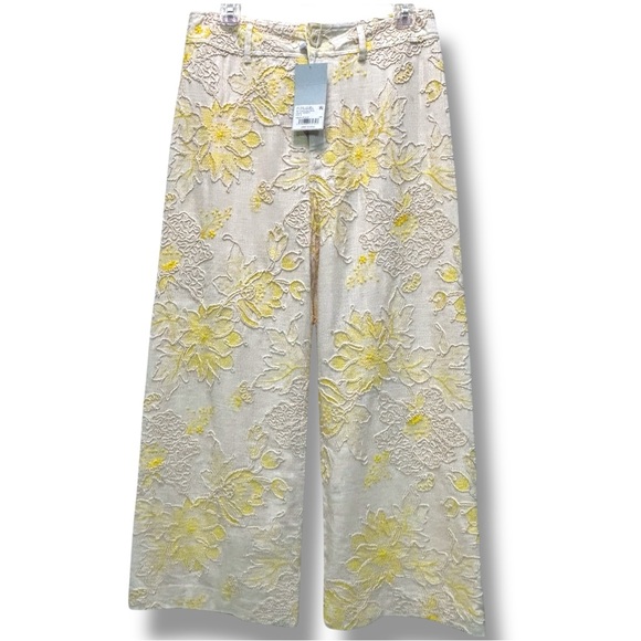 ANTONIO MELANI Pants - Antonio Melani Alexa Soutache Embroidered Linen Blend Wide Leg Pants NWT 6